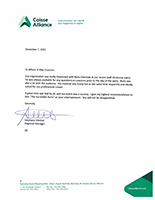 Caisse Alliance Reference Letter