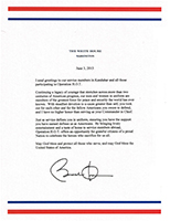 White House letter from president Obama